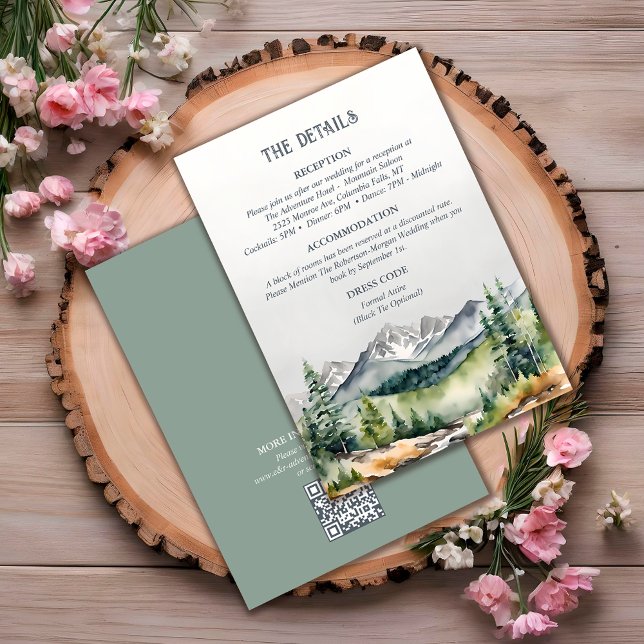 Tarjeta De Recepción Detalles del Boda de aventuras de las montañas rus (Subido por el creador)