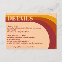 Tarjeta De Recepción Detalles del Boda de banda de arco curvo retro