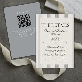 Tarjeta De Recepción Detalles del Boda de banda neutra con guión antigu