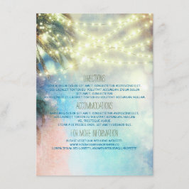 Tarjeta De Recepción Detalles del Boda de Beach Palms - Información