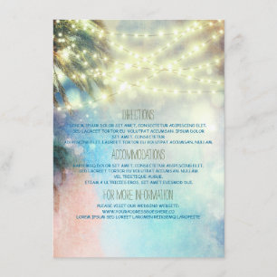 Tarjeta De Recepción Detalles del Boda de Beach Palms - Información