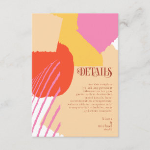 Tarjeta De Recepción Detalles del Boda de bloques de color ID de verano