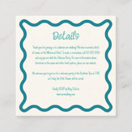 Tarjeta De Recepción Detalles del Boda de borde de onda sinusal manuscr