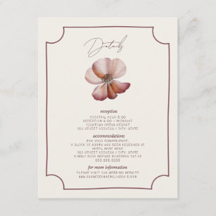 Tarjeta De Recepción Detalles del Boda de borde dibujado a mano de aném