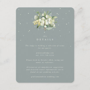 Tarjeta De Recepción Detalles del Boda de Bouquet Green Snowberry+Eucal