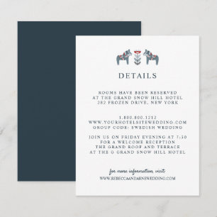 Tarjeta De Recepción Detalles del BODA de caballos Dala Dala