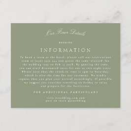 Tarjeta De Recepción Detalles del Boda de caligrafía clásica formal Sag