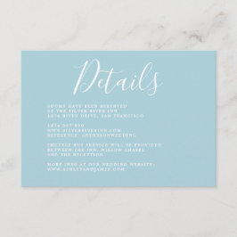 Tarjeta De Recepción Detalles del Boda de caligrafía de Moda simple