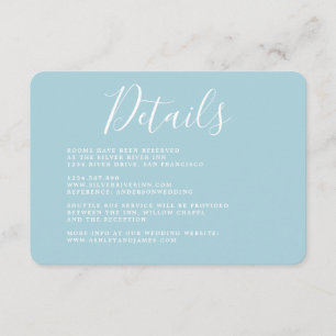 Tarjeta De Recepción Detalles del Boda de caligrafía de Moda simple