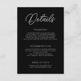 Tarjeta De Recepción Detalles del Boda de caligrafía lúdica moderna y l