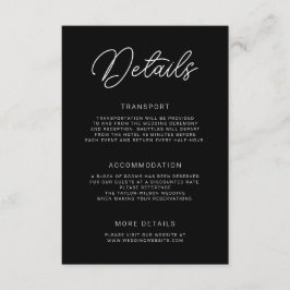 Tarjeta De Recepción Detalles del Boda de caligrafía lúdica moderna y l