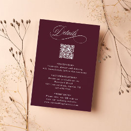 Tarjeta De Recepción Detalles del Boda de caligrafía romántica de Borgo