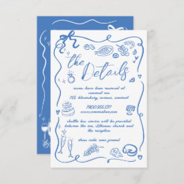 Tarjeta De Recepción Detalles del Boda de carteles de Ilustraciones dib