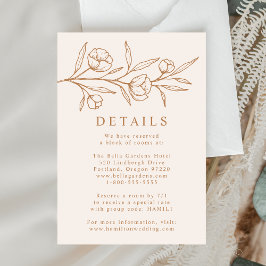 Tarjeta De Recepción Detalles del Boda de cobre y almendras florales es