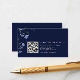 Tarjeta De Recepción Detalles del Boda de código de Flor silvestre y QR
