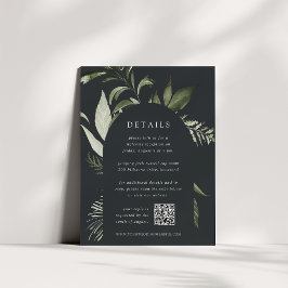 Tarjeta De Recepción Detalles del Boda de código QR botánico de Winter