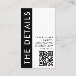 Tarjeta De Recepción Detalles del Boda de código QR de banda lateral bl