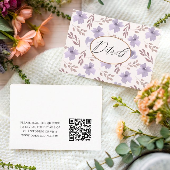 Tarjeta De Recepción Detalles del Boda de código QR de Boho de moda (Subido por el creador)