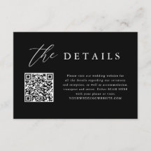 Detalles del Boda de código QR de caligrafía negra