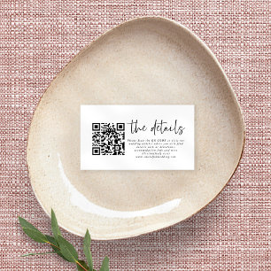 Tarjeta De Recepción Detalles del Boda de código QR de cualquier color