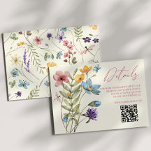 Detalles del Boda de código QR de Flor silvestre