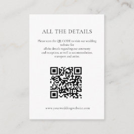 Tarjeta De Recepción Detalles del Boda de código QR de flores blandas a