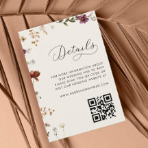 Detalles del Boda de código QR de Flores salvajes