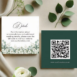 Tarjeta De Recepción Detalles del Boda de código QR de la vegetación es