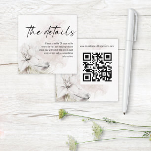 Tarjeta De Recepción Detalles del Boda de código QR de las Florales bla