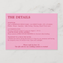 Detalles del Boda de código QR de magenta rosa