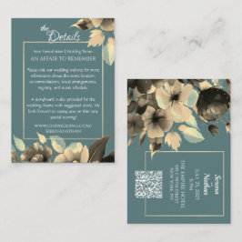 Tarjeta De Recepción Detalles del Boda de código QR de Sage Bouquet