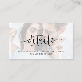 Tarjeta De Recepción Detalles del Boda de código QR de script de superp