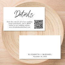 Detalles del Boda de código QR de script moderno