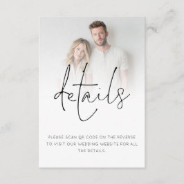 Tarjeta De Recepción Detalles del Boda de código QR de superposición de