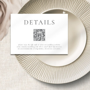 Tarjeta De Recepción Detalles del Boda de código QR de texto gris moder