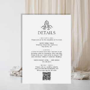 Tarjeta De Recepción Detalles del Boda de código Qr de vientos simples