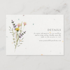 Tarjeta De Recepción Detalles del Boda de código QR de Wildflower Flora