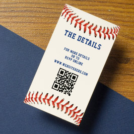 Tarjeta De Recepción Detalles del Boda de código QR del Baseball Softba
