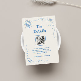 Tarjeta De Recepción Detalles del Boda de código QR del guión de estilo