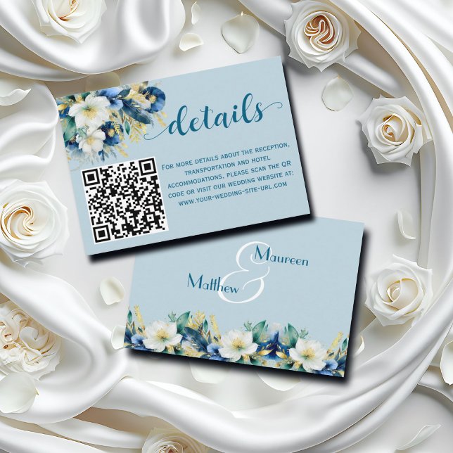 Tarjeta De Recepción Detalles del Boda de código QR del Purpurina Dusty (Subido por el creador)