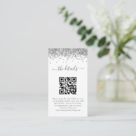 Tarjeta De Recepción Detalles del Boda de código QR del Purpurina Mini