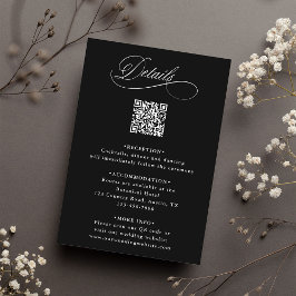 Tarjeta De Recepción Detalles del Boda de código QR para caligrafía rom