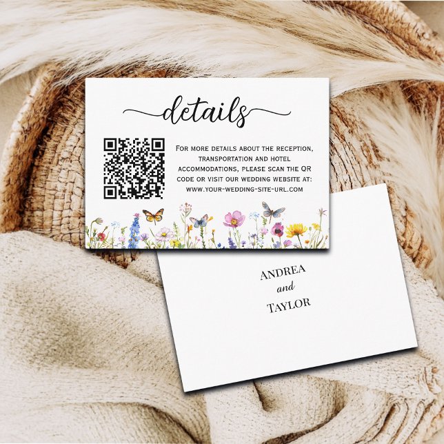 Tarjeta De Recepción Detalles del Boda de código QR para mariposas Wild (Subido por el creador)