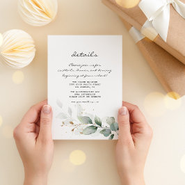 Tarjeta De Recepción Detalles del Boda de color agua Eucalyptus Greener