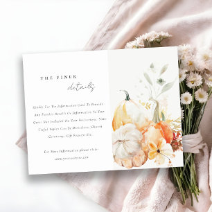 Tarjeta De Recepción Detalles del Boda de color de agua de la calabaza 