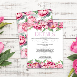 Tarjeta De Recepción Detalles del Boda de color de agua de los pueblos