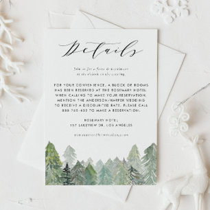 Tarjeta De Recepción Detalles del Boda de color de agua nevada de la Se