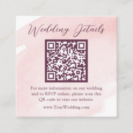 Tarjeta De Recepción Detalles del Boda de color de agua rosa Rubor | Có
