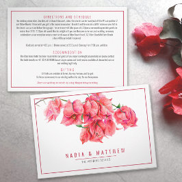 Tarjeta De Recepción Detalles del boda de color rojo de Bougainvillea