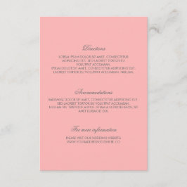 Tarjeta De Recepción Detalles del Boda de confeti de oro rosado